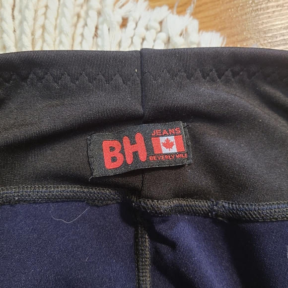 BH Jeans Beverly Hills Navy Blue Black Mesh Workout Active Legging size M - Picture 9 of 14
